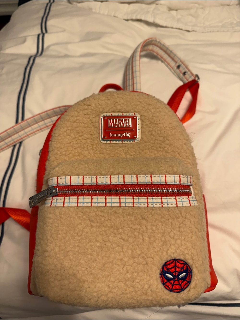 Loungefly Marvel Spider-Man Sherpa Faux-Fur Mini Backpack